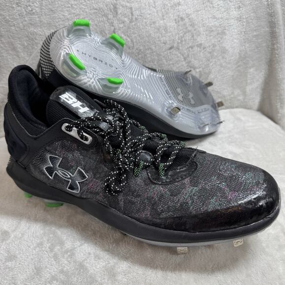 Under Armour Baseball Cleats Mens 13 Black Harper 8 ST Metal Hybrid 3026588-001 - Picture 1 of 9